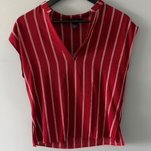 Forever 21 Red and White Striped Blouse